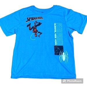 Marvel Spider-Man Graphic T-Shirt Blue Peter Parker Queens NY Tee 7